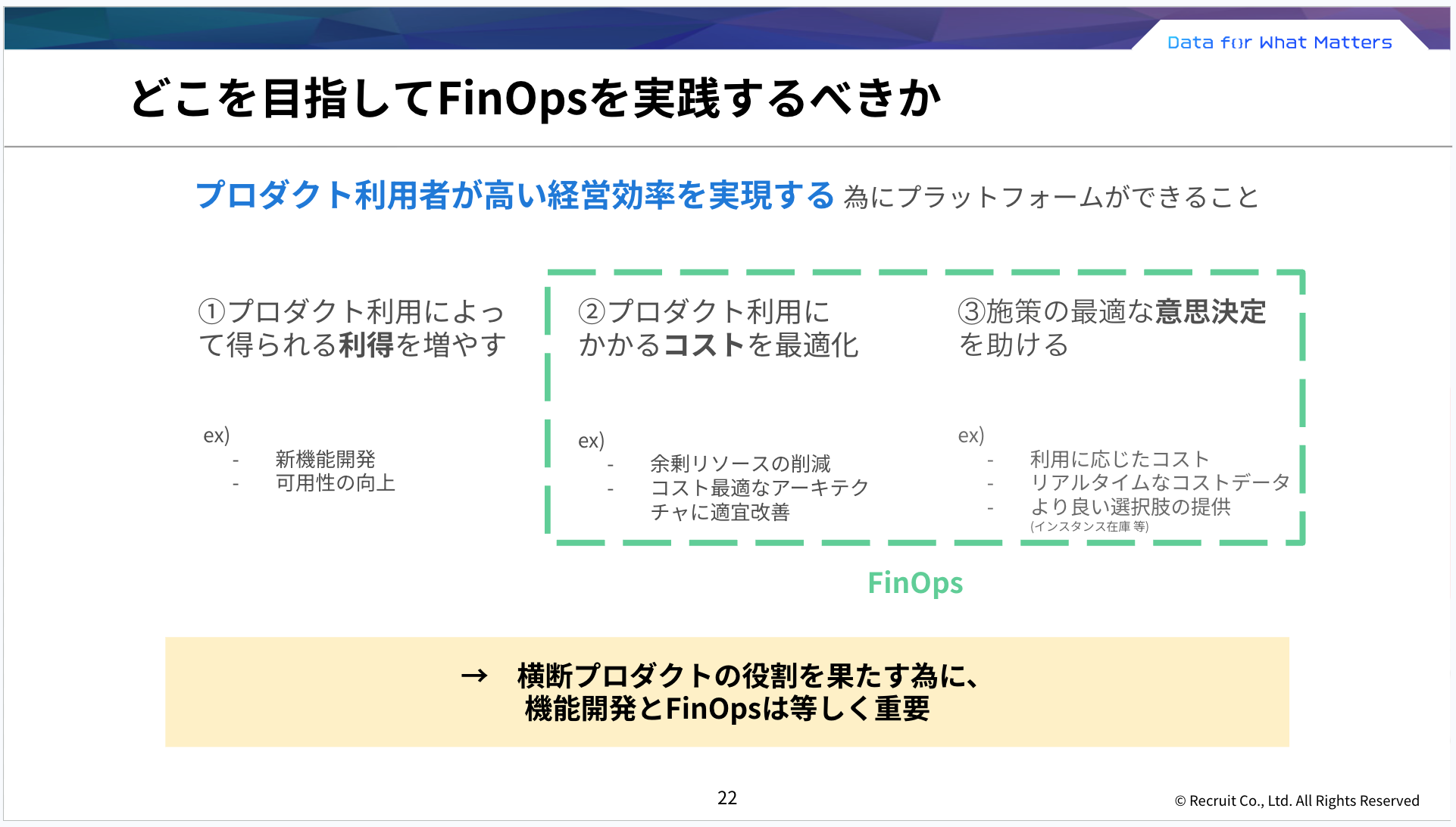 プラットフォーム戦略：機能開発とFinOpsの両輪による利得増加とコスト最適化