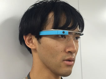 google glass 試着中